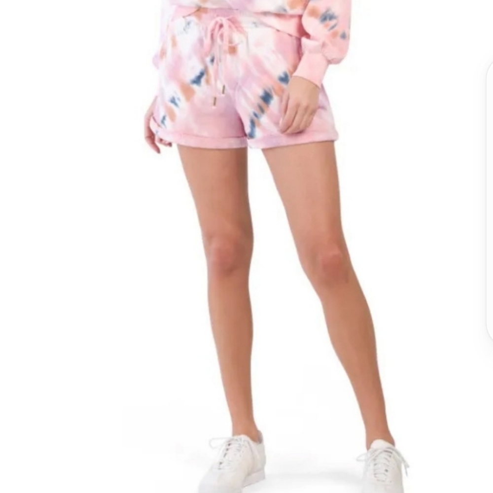 Young Fabulous & Broke Pink/Blue Tie Dye Lounge Shorts Size Medium